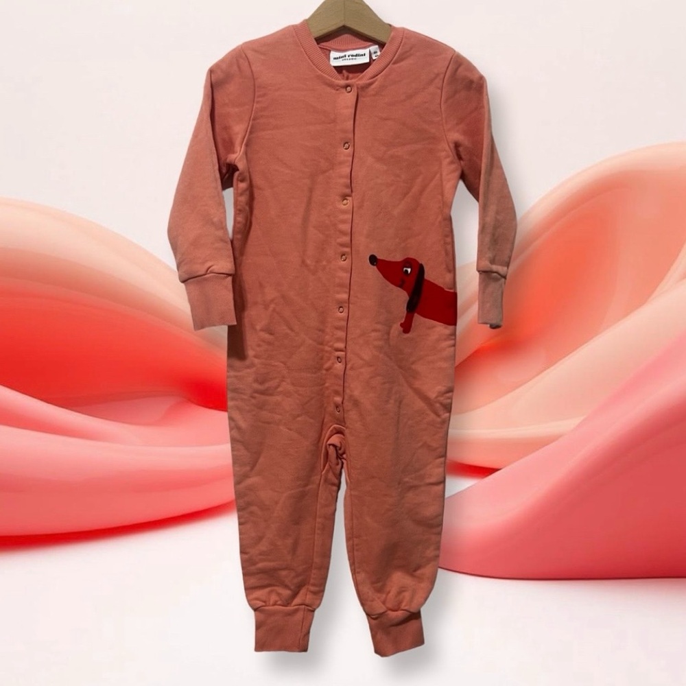 Mini Rodini Dog Romper 
Great condition 
80/86 (12-18 months) fits 2T
Peach